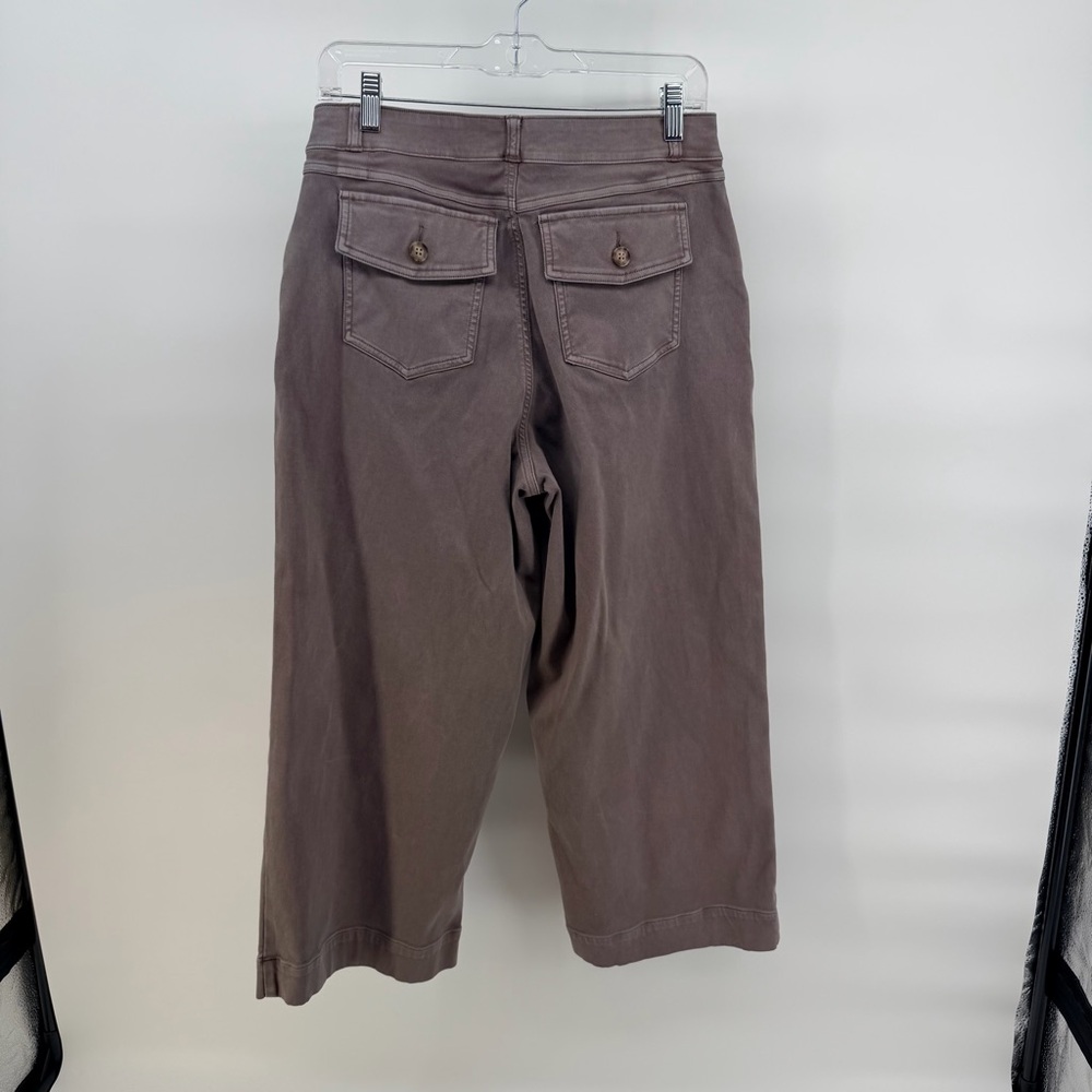 SPANX Twill Wide Leg Cropped Pants in Cedar Brown - Picture 6 of 6
